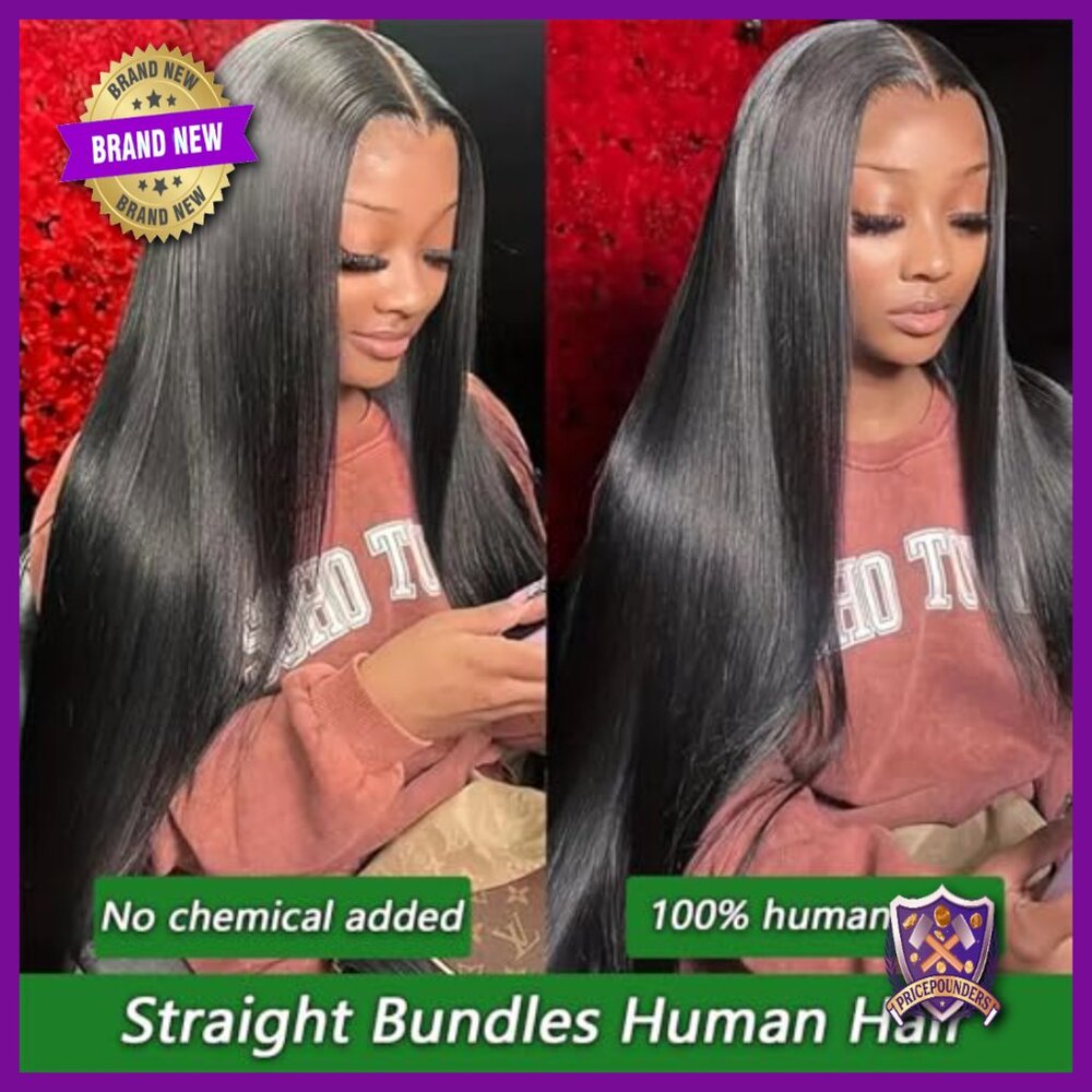 4 Straight Human Hair Bundles 18-24 Inch Brazilian Virgin Hair Extensions - Picture 5 of 6